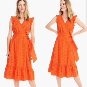 JCREW Orange Midi Dress